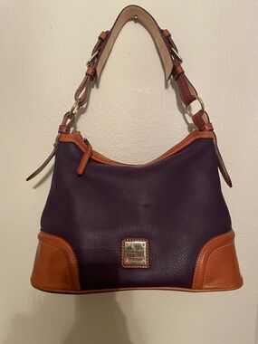 Dooney & Bourke Wexford Violet purple Leather Hobo with Tan Trim